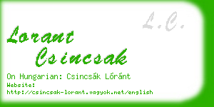 lorant csincsak business card