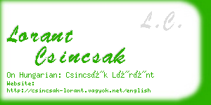 lorant csincsak business card